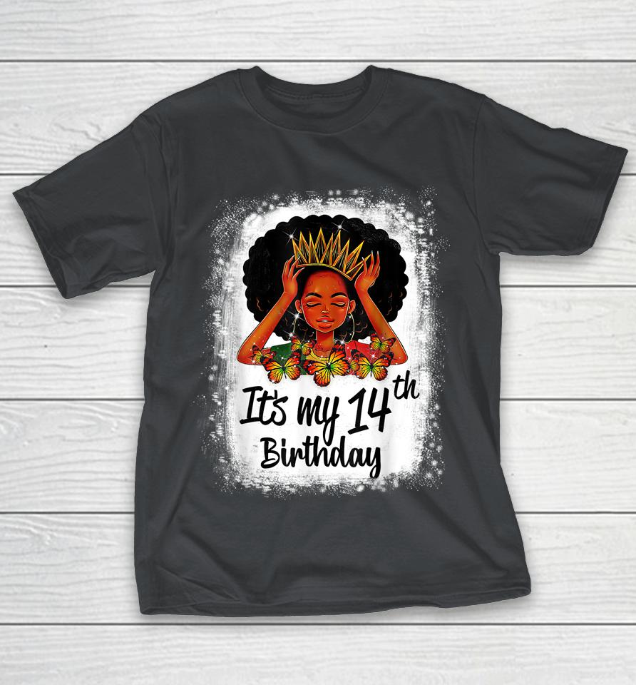 14 Years Old Black Melanin Women Girl It's My 14th Birthday Shirts