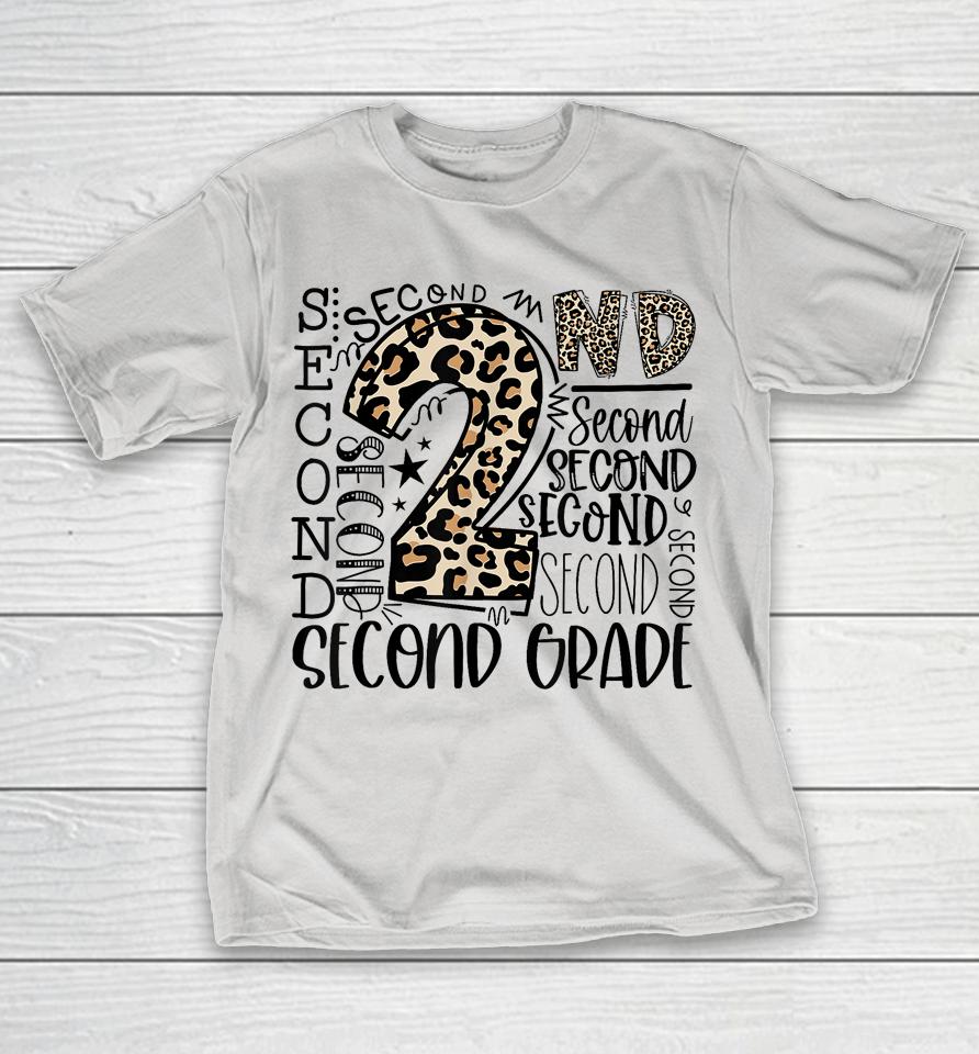 2nd Grade Typography Second Grade Teacher Back To School Shirts