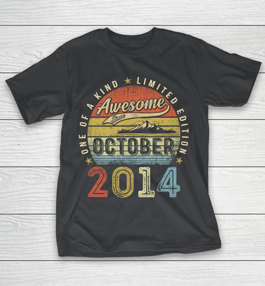 8 Year Old Gift Awesome Since October 2014 8th Birthday Shirts