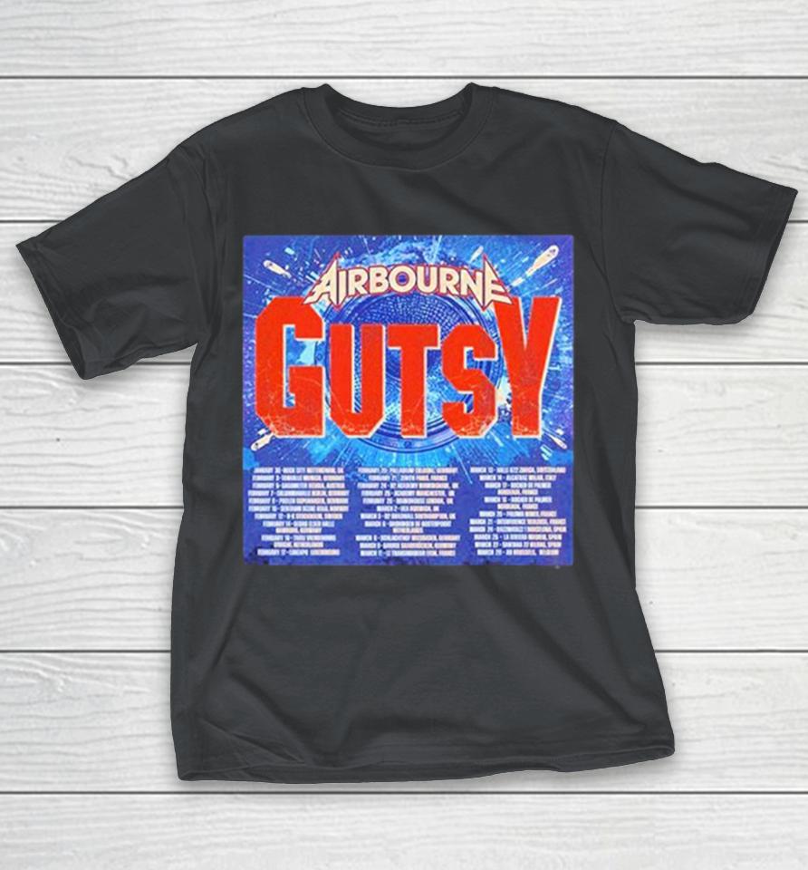Airbourne Gutsy Europe Tour 2026 Dates Speaker Blast at Rock City in Nottingham UK Shirts