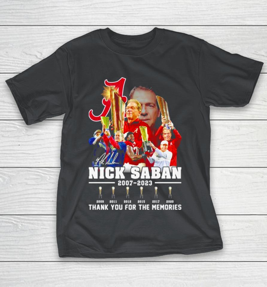 Alabama Crimson Tide The Legend Nick Saban 2007 2023 Thank You For the Memories signatures Shirts