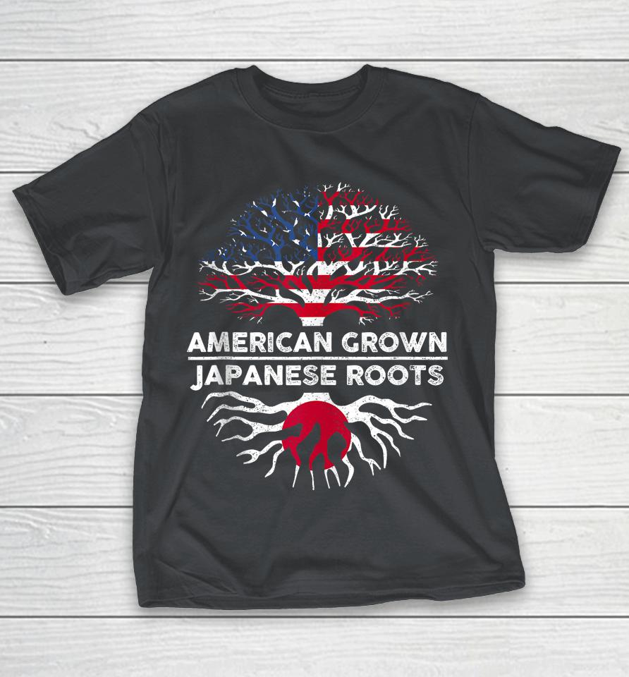 American Grown With Japanese Roots Tree USA Japan Flag Shirts