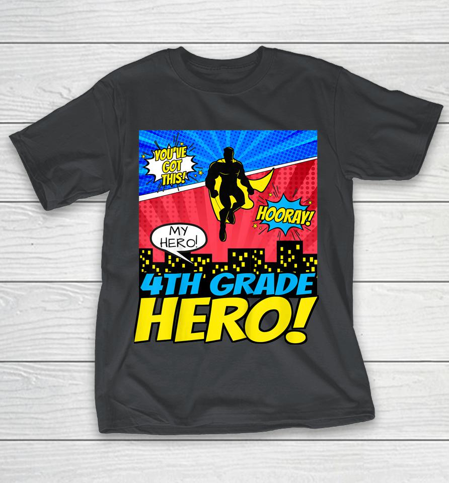 Back To School Superhero Comic Fourth 4th Grade Hero Boys Shirts