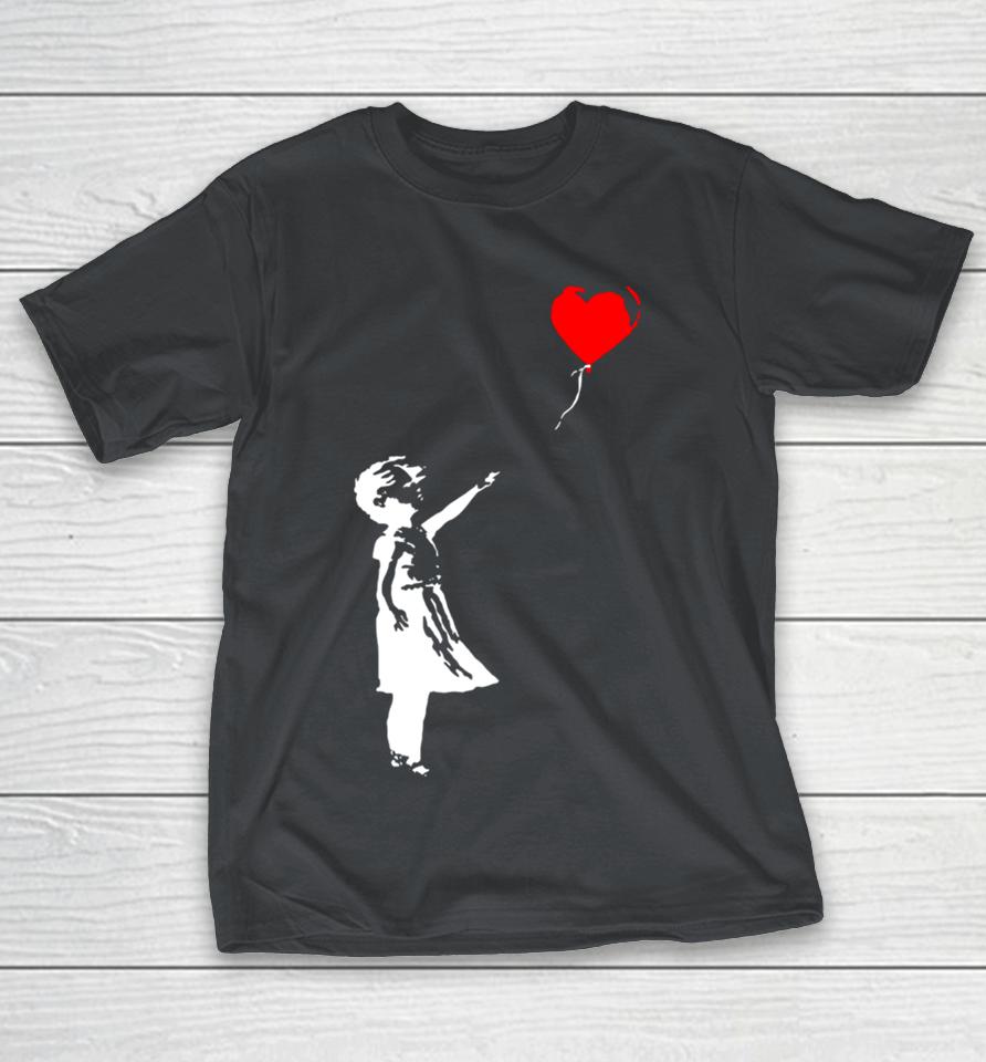 Banksy Bristol Girl With Balloon Stencil Political Shirts WoopyTee