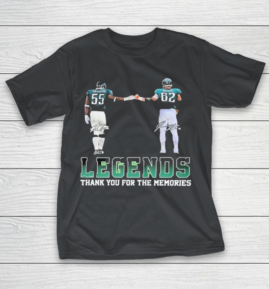 Brandon Graham And Jason Kelce Philadelphia Eagles Legends Thank You For The Memories Signatures Shirts