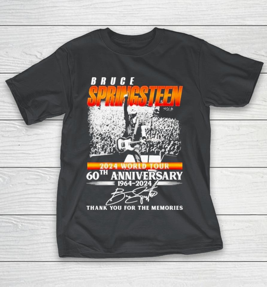 Bruce Springsteen 2024 World Tour 60th Anniversary 1964 2024 Thank You For The Memories Signatures Shirts