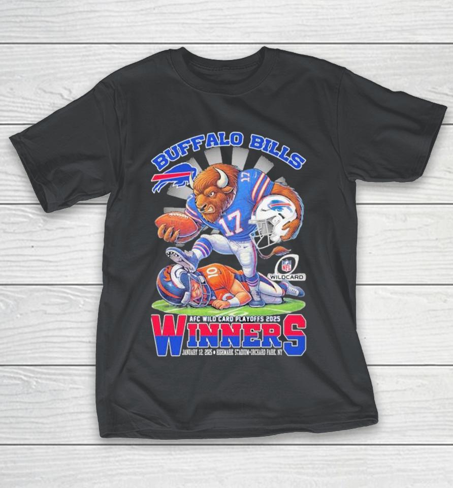 Buffalo Bills Denver Broncos Winners AFC Wild Card Playoffs 2025 NFL Mascot Shirts