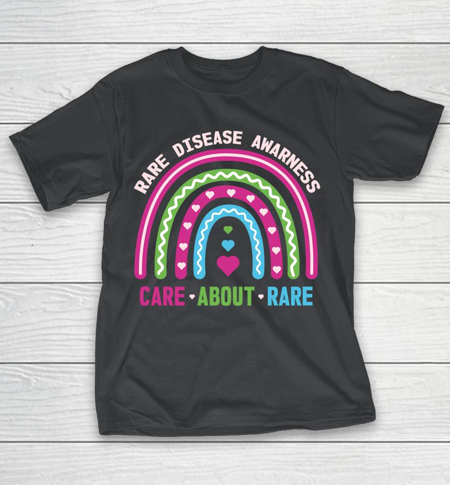Care About Rare Disease Awareness Day 2024 Rainbow Color Shirts