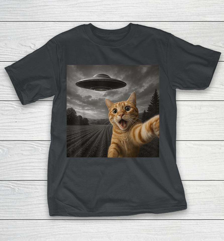 Cat Selfie With Alien UFO Shirts