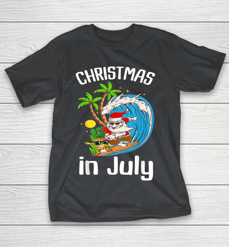 Christmas In July Santa Hawaiian Summer Surf Surfing Surfer Shirts