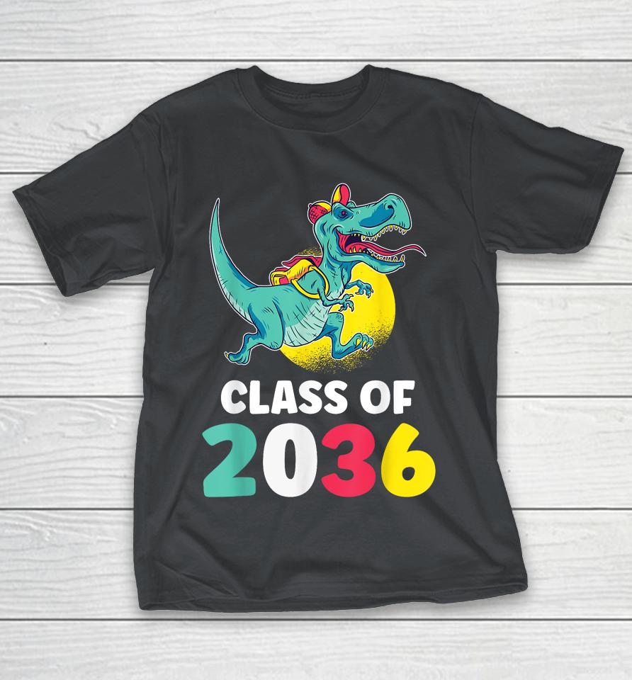 Class Of 2036 Back To School Kindergarten Trex Dinosaur Kids Shirts