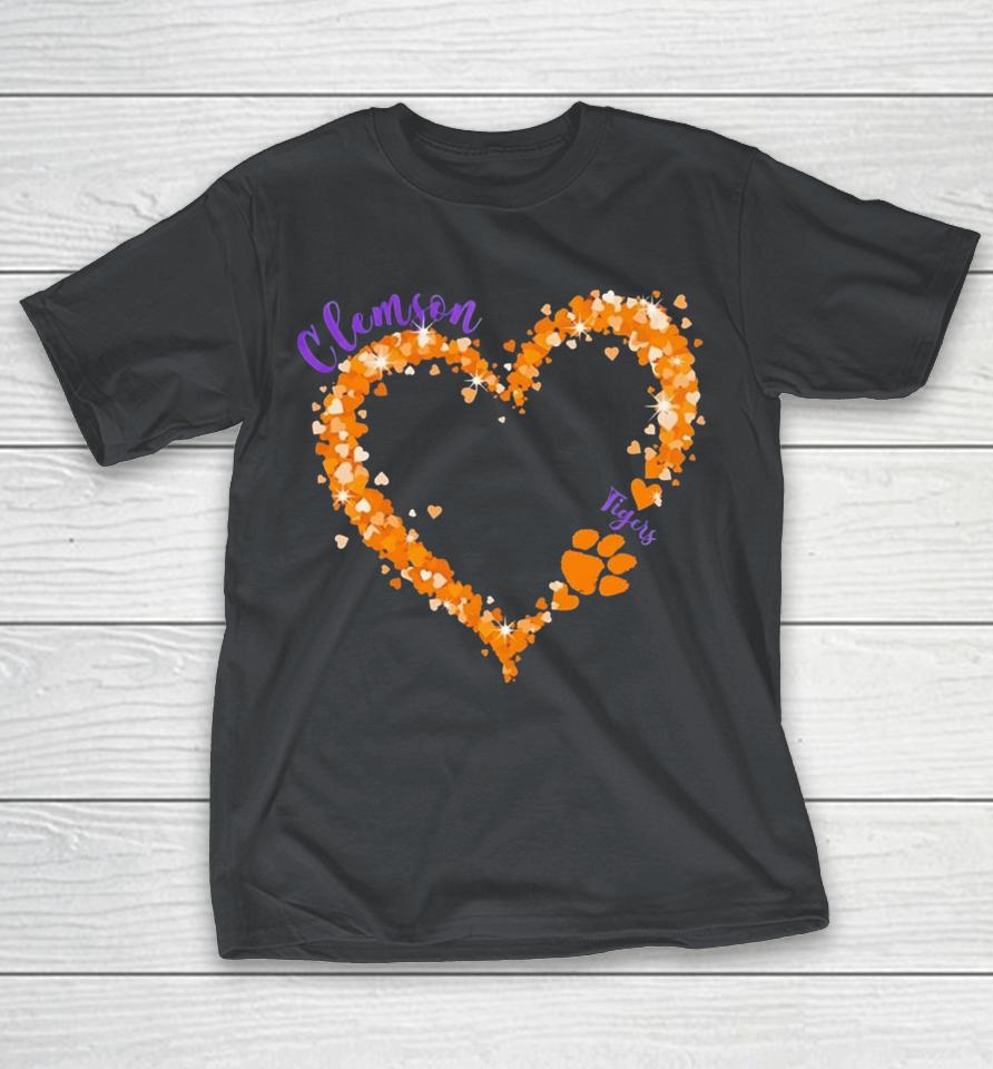 Clemson Tigers pride big hearts with the Tigers logo Shirts