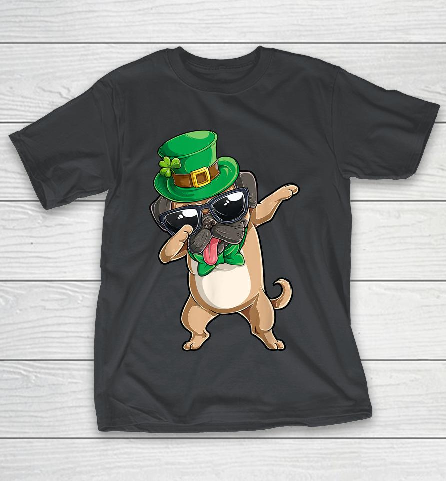 Dabbing Pug St Patrick's Day Boys Kids Leprechaun Dog Lover Shirts