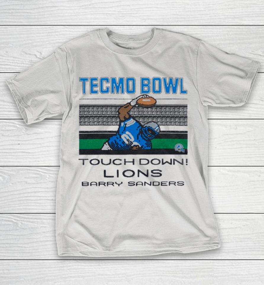 Detroit Lions Video Game Tecmo Bowl Lions Barry Sanders Shirts