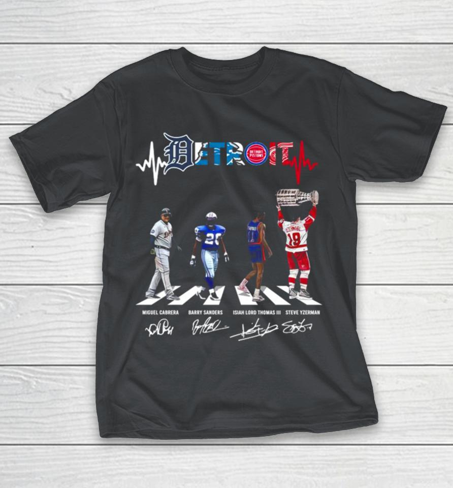 Detroit Sports Team Abbey Road Signatures T Shirts WoopyTee