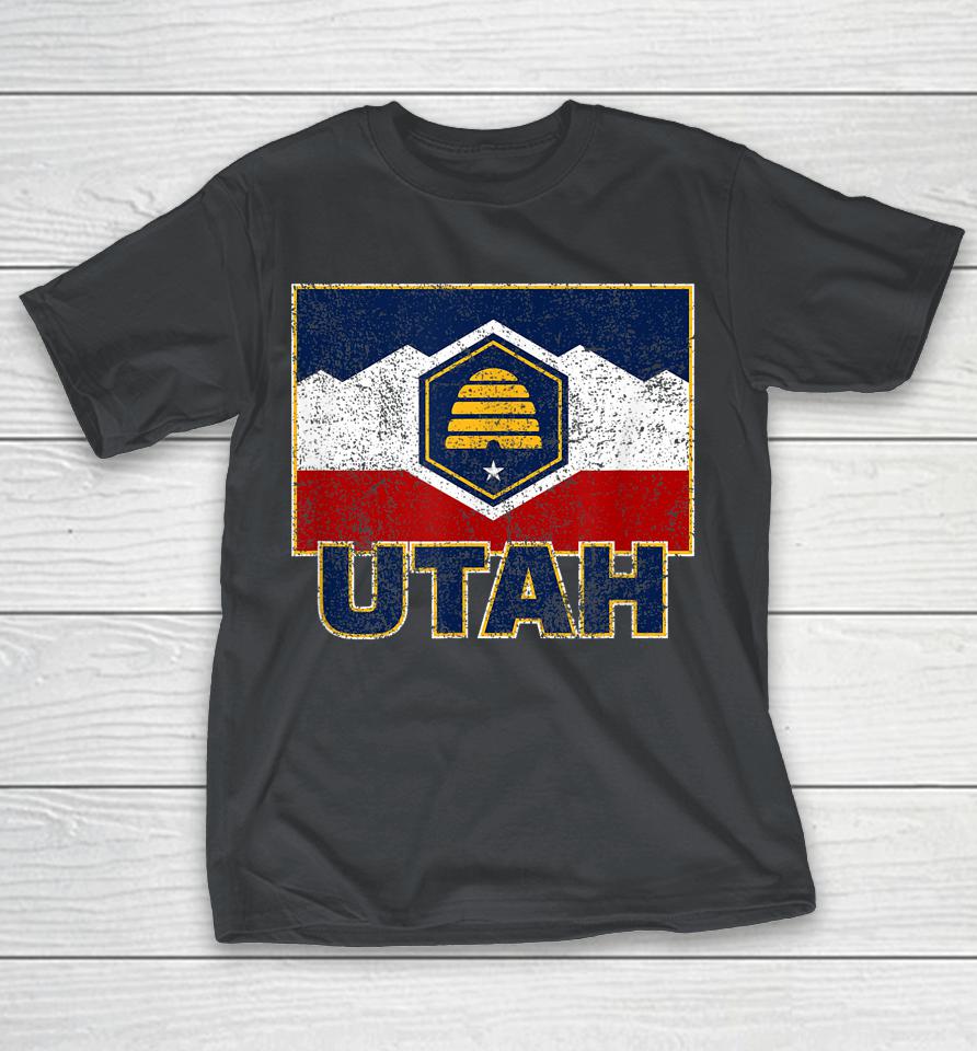 Distressed New Utah Flag Shirts WoopyTee