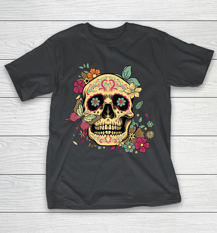 Floral Sugar Skull Dia De Los Muertos Dead Shirts | WoopyTee