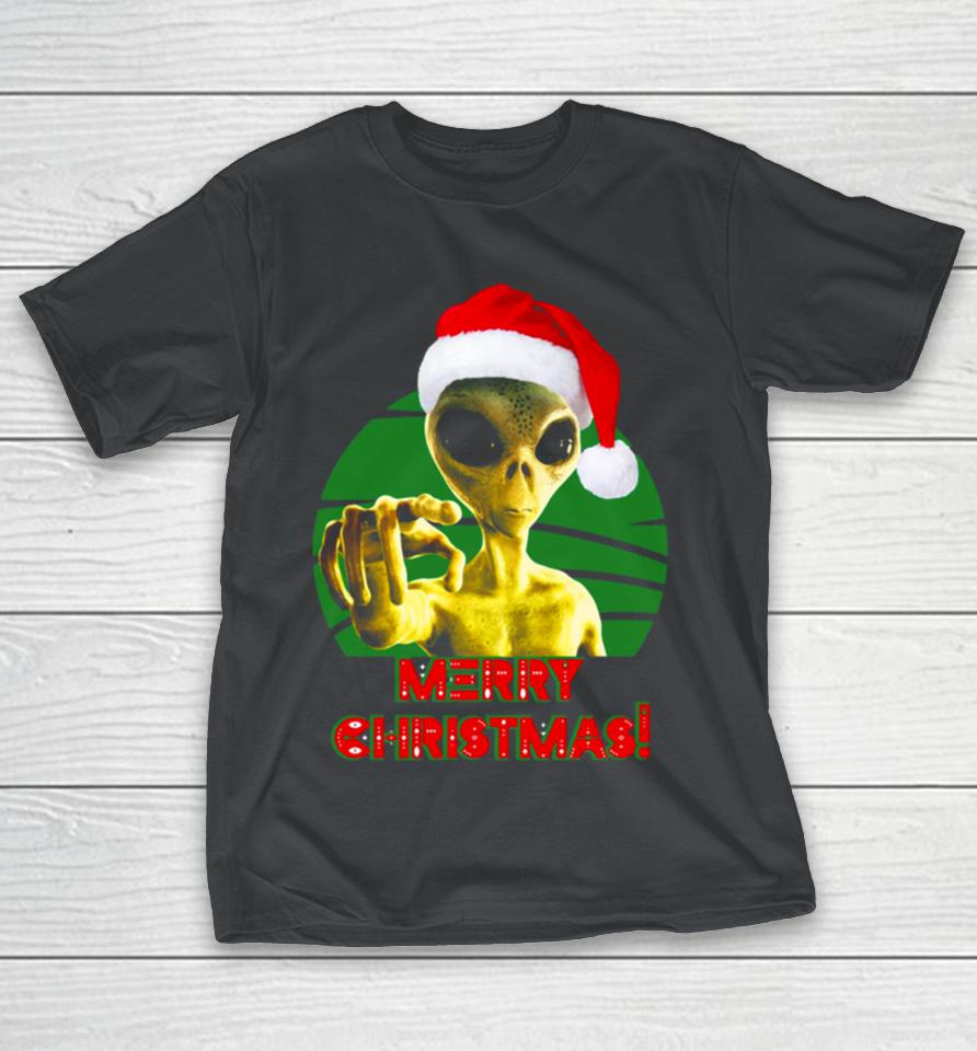 Funny Merry Christmas Alien Ufo Outer Space Shirts