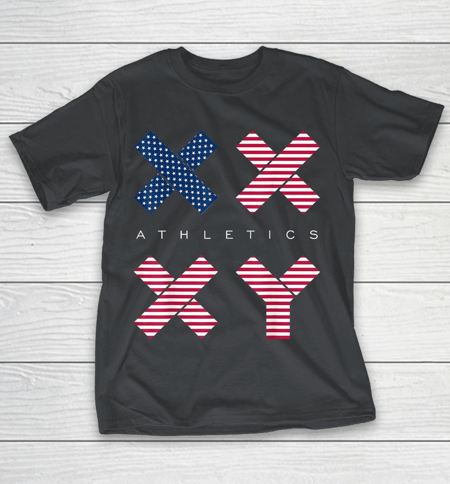 Gender Genetic American Flag XX XY Athletics Shirts