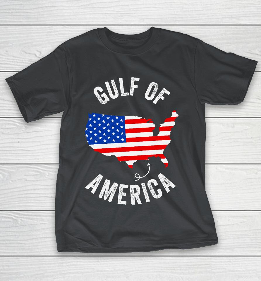 Gulf of USA America Funny Gulf of Mexico USA Flag Map July 4th Shirts