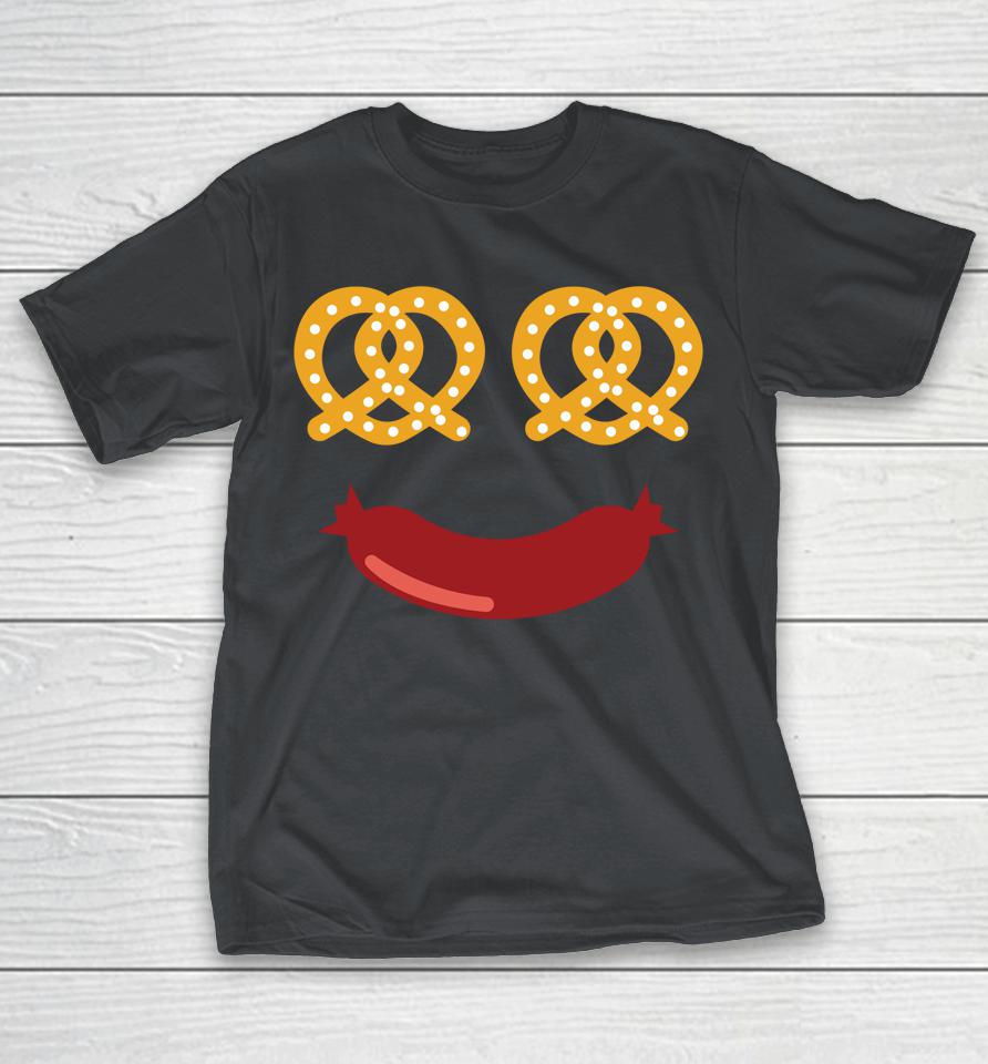 Happy Pretzel And Sausage Face Funny Oktoberfest Festival Shirts