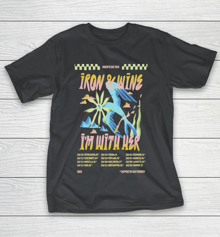 Iron & Wine I’m With Her In Cincinnati, OH July 11, 2025 Tour Dates Shirts