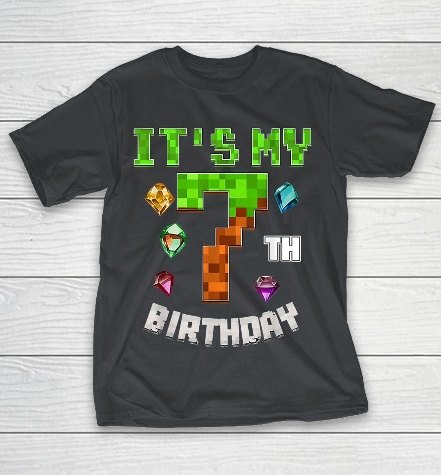 It's My 7th Birthday Video Game Pixel Shirts