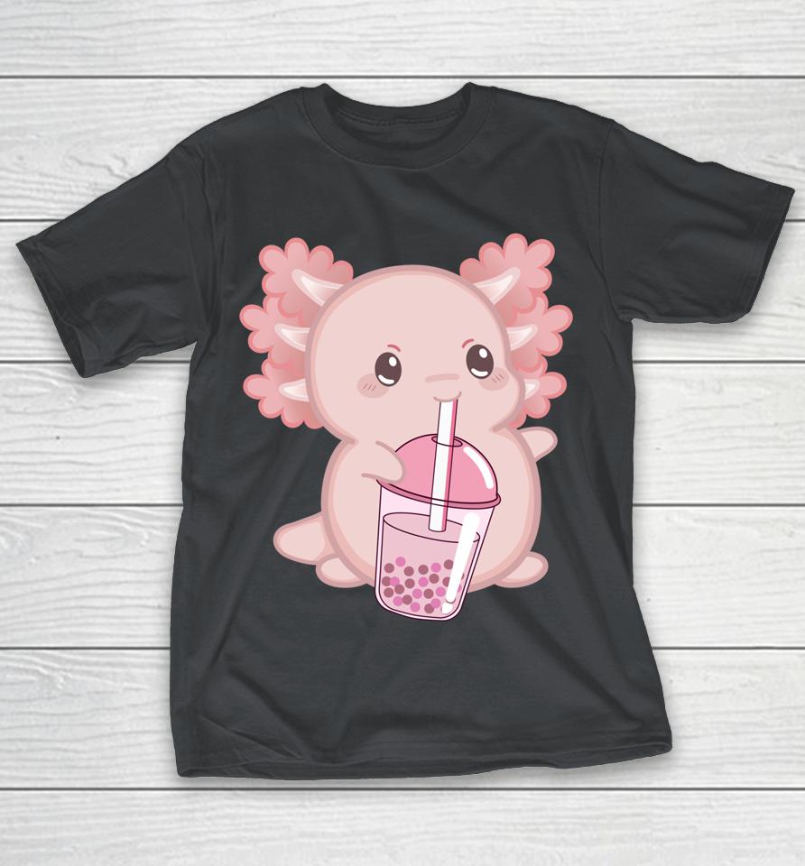 Kawaii Anime Axolotl Boba Bubble Tea Shirts