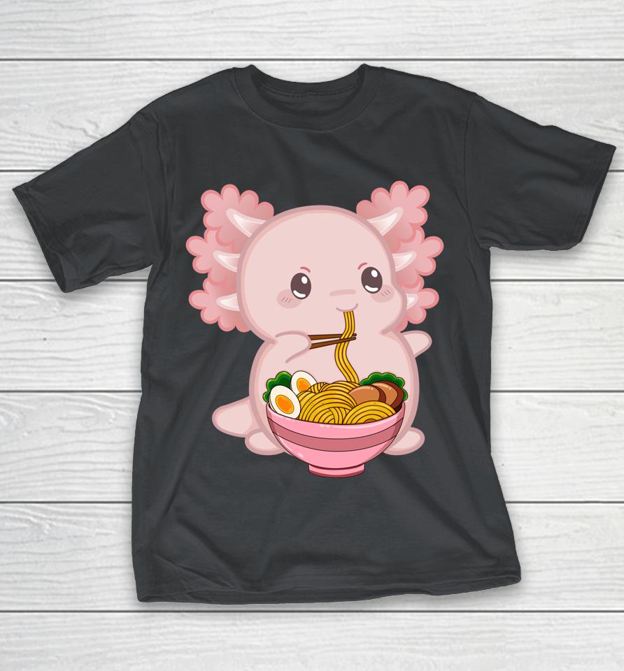 Kawaii Anime Axolotl Ramen Noodle Shirts