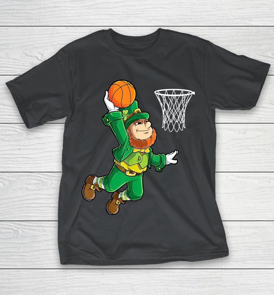 Leprechaun Basketball Dunk Boys St Patrick's Day Shirts