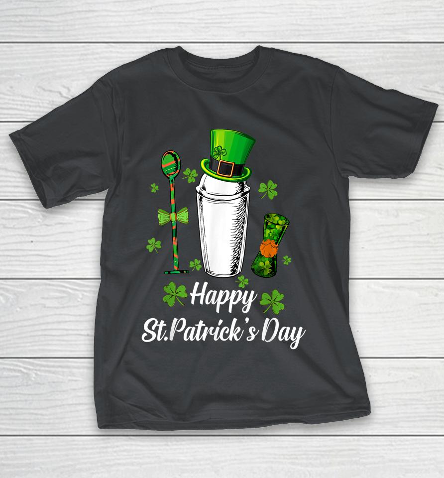 Leprechaun Shamrock Bartender Happy St Patrick's Day Shirts