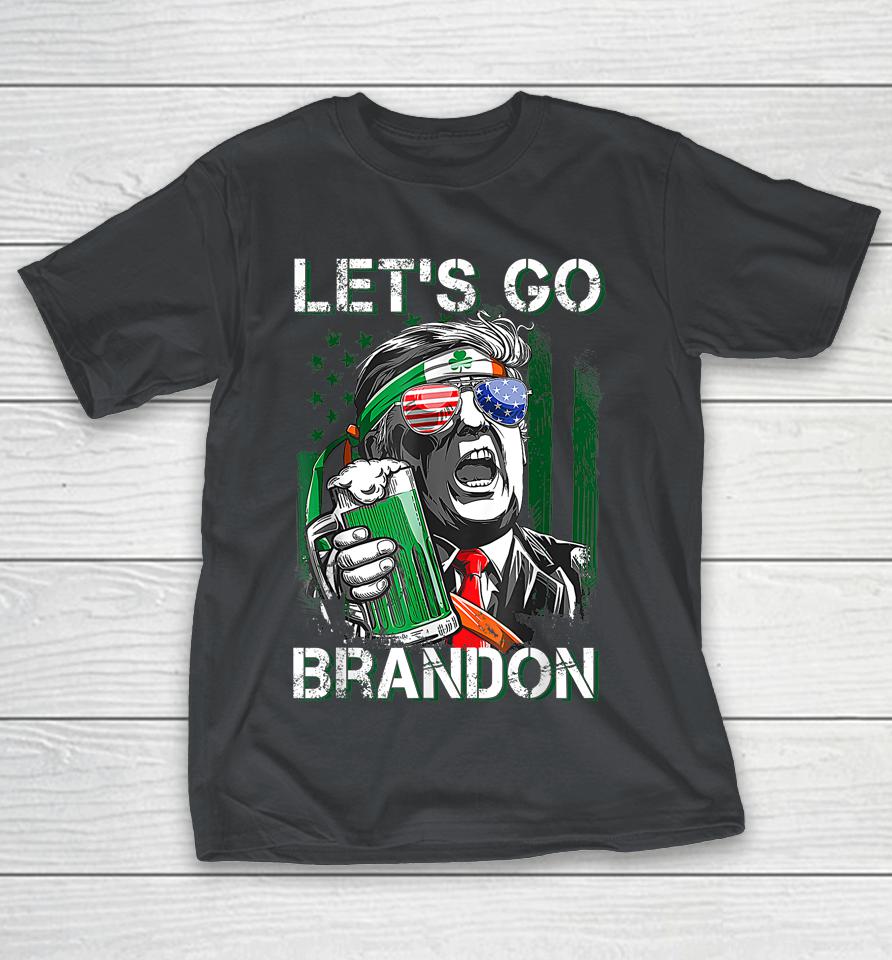 Let's Go Brandon St Patrick's Day Trump Flag Shamrock Shirts