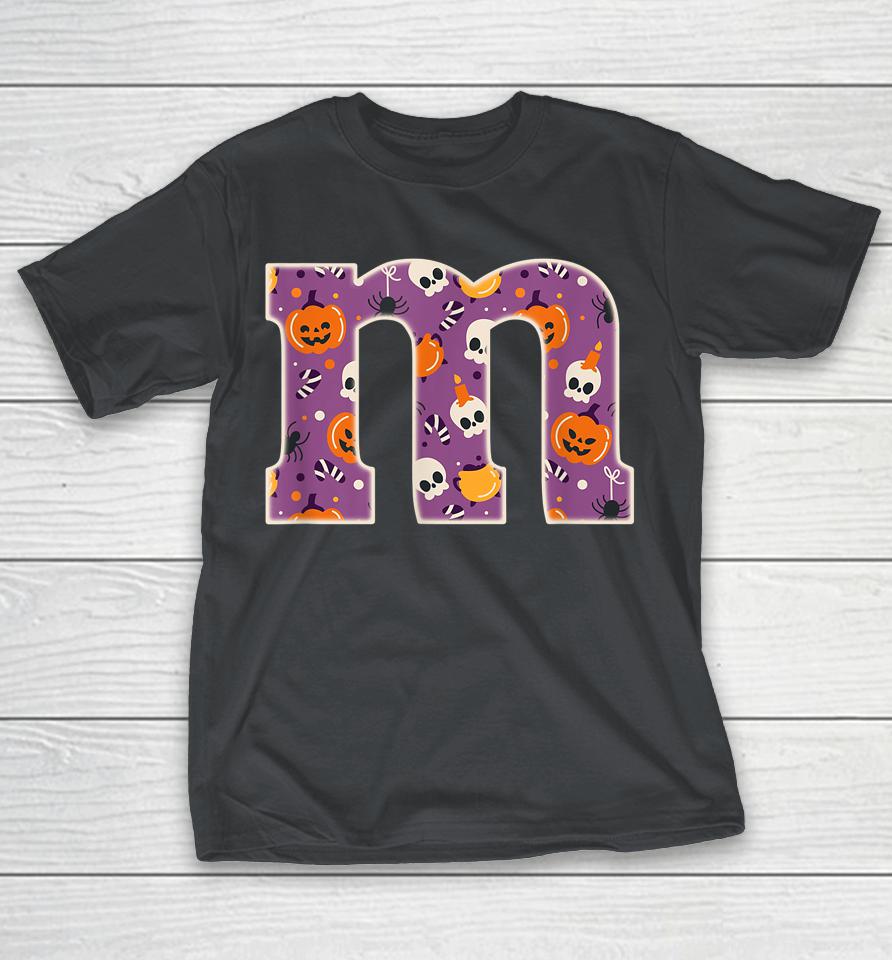 Letter M Chocolate Candy Halloween Team Groups Costume Shirts