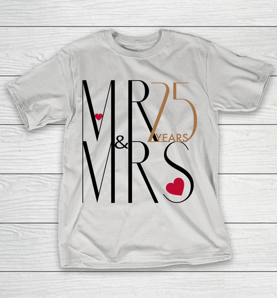 Married Couple For 25 Years 25th Wedding Anniversary Shirts