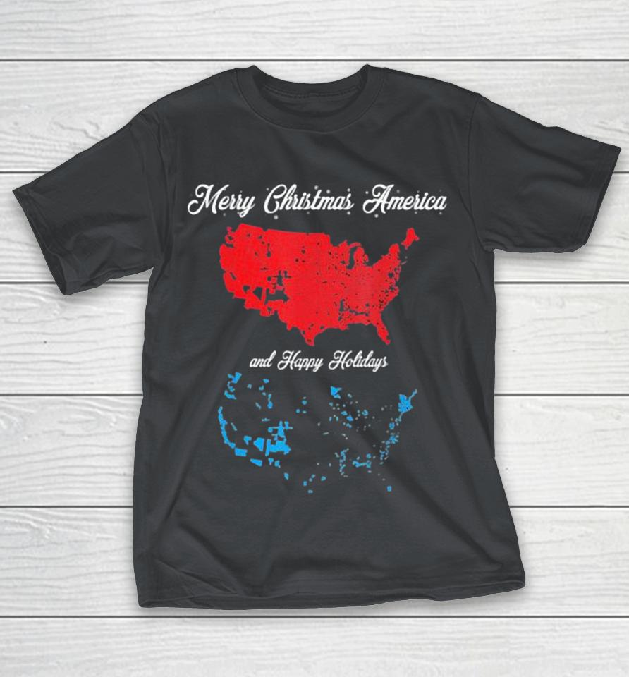 Merry Christmas America And Happy Holiday 2024 Election Map Shirts