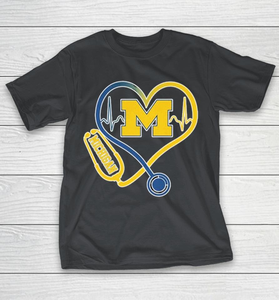 Michigan Wolverines Caring Hearts, Nurses Shirts