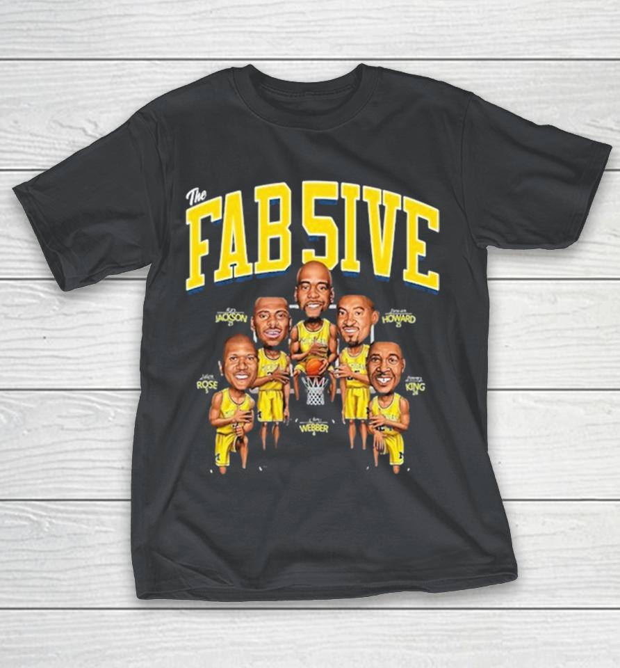 Michigan Wolverines The Fab Five 5 Basketball Shirts