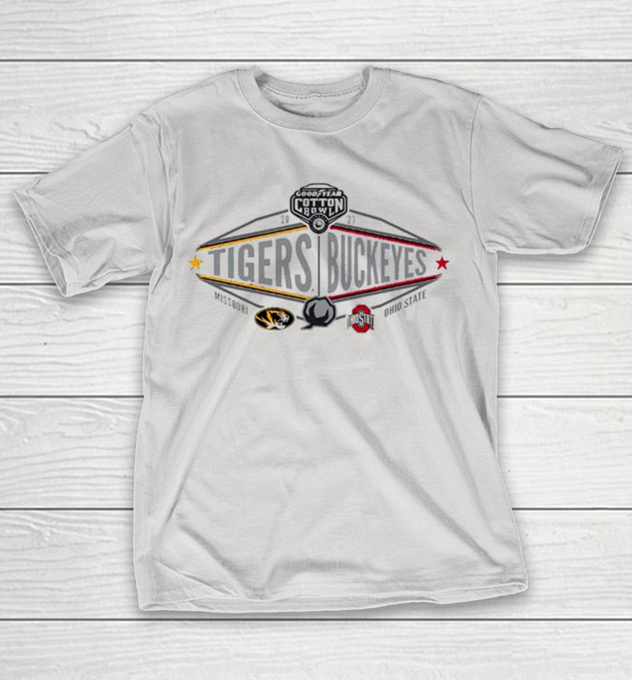 Missouri Tigers Vs Ohio State Buckeyes Goodyear Cotton Bowl 2023 Shirts