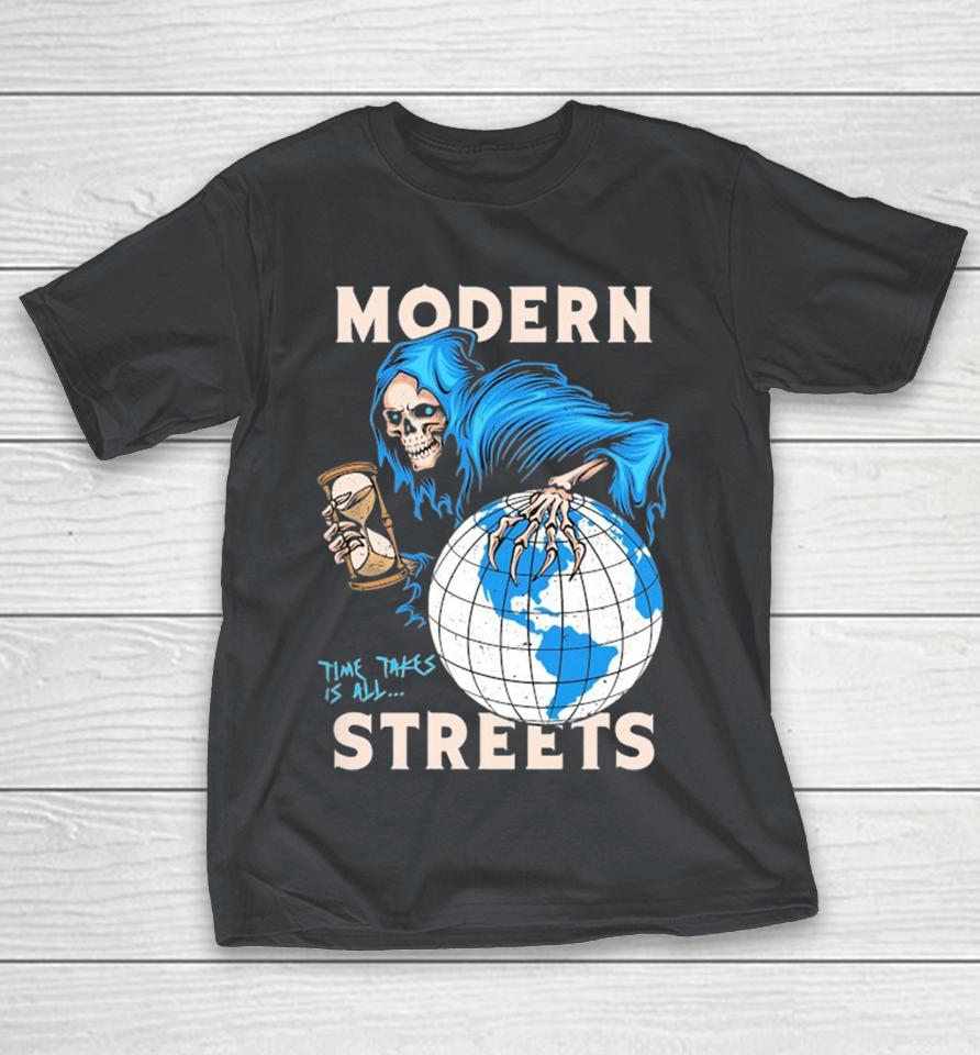 Modern Streets Time Takes Us All Grim Reaper Hourglass Globe Shirts