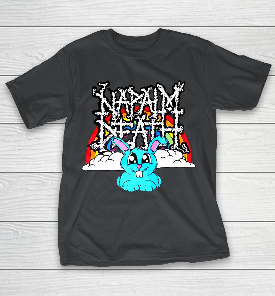 Napalm Death Rainbow Bunny Pink Shirts