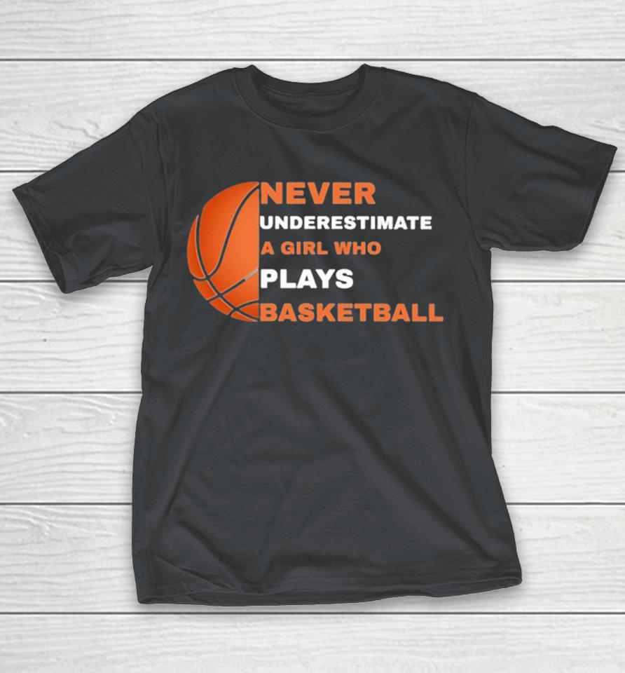 Never Underestimate A Girl Who Plays Basketball Shirts