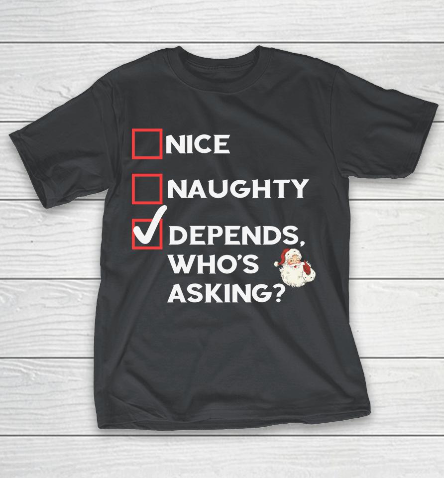 Nice Naughty Christmas List Adult Shirts WoopyTee