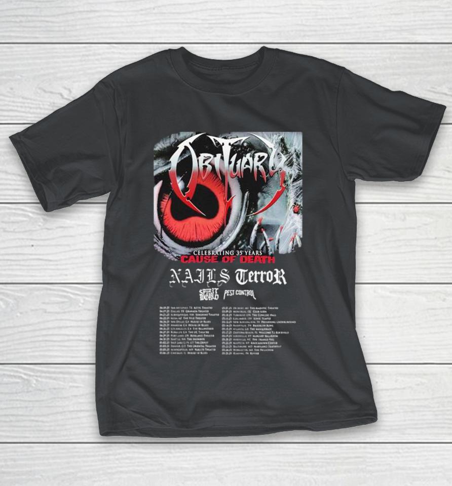 Obituary Cause Of Death At Celebrating 35 Years 2025 Show Tour Shirts