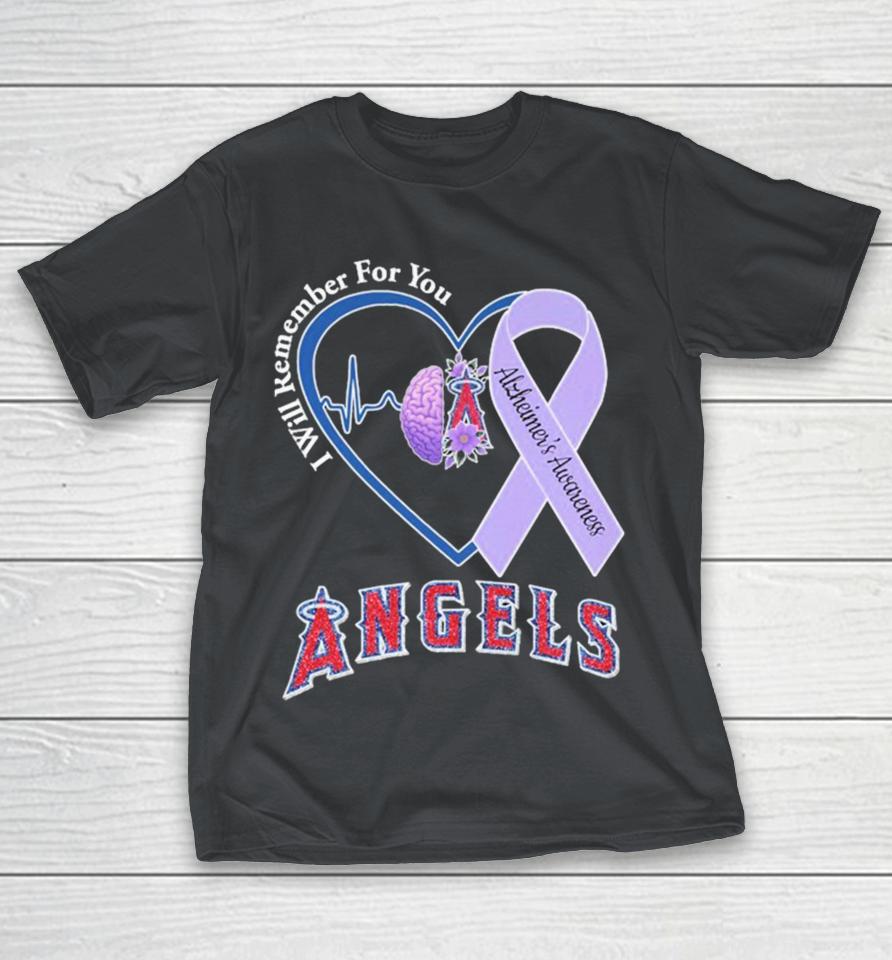 Official Los Angeles Angels I Will Remember For You Alzheimer’s Awareness Heartbeat Brain Shirts