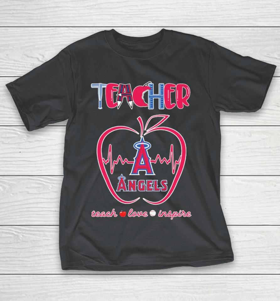 Official Los Angeles Angels Teacher Teach Love Inspire Apple Shirts