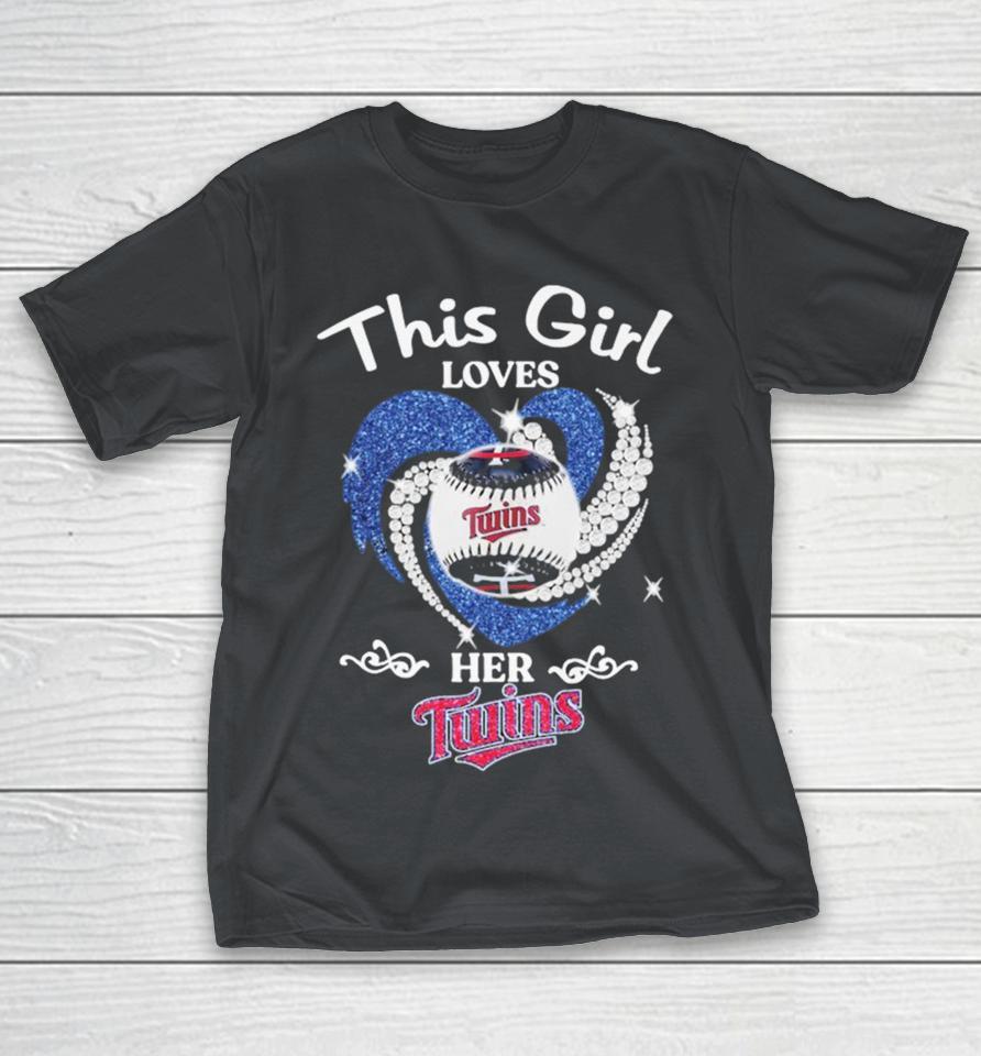 Official Minnesota Twins This Girl Loves Her Diamond Heart Shirts