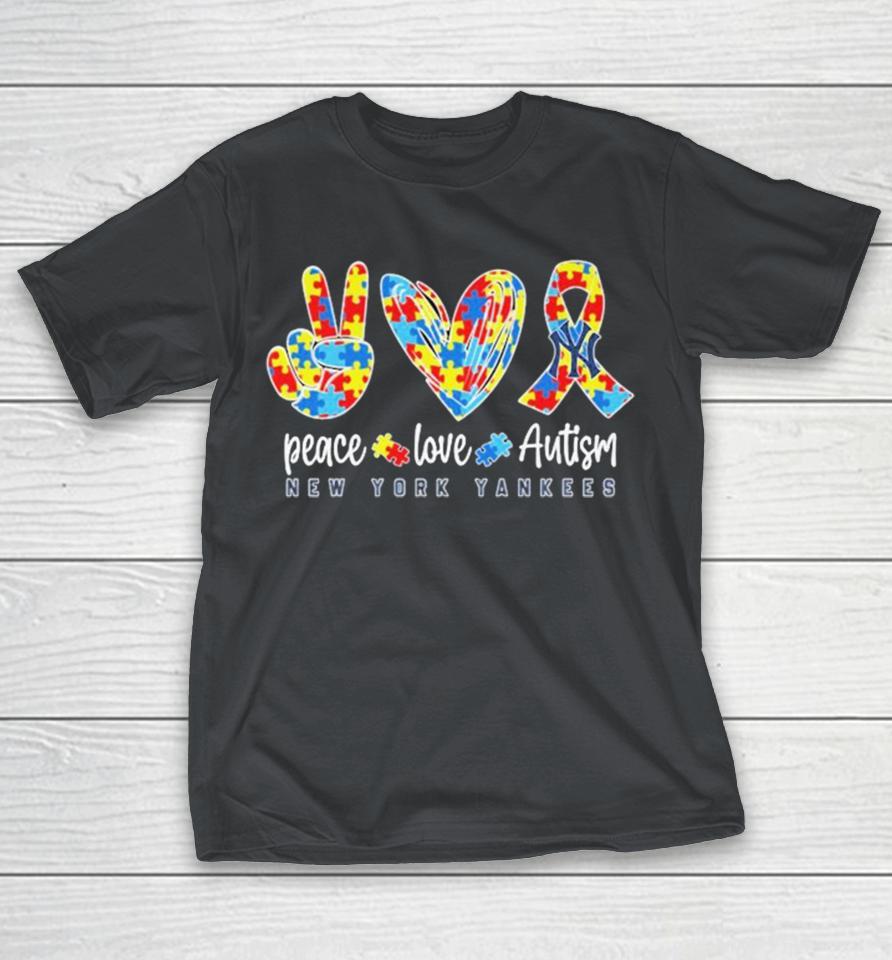Official New York Yankees Peace Love Autism Shirts