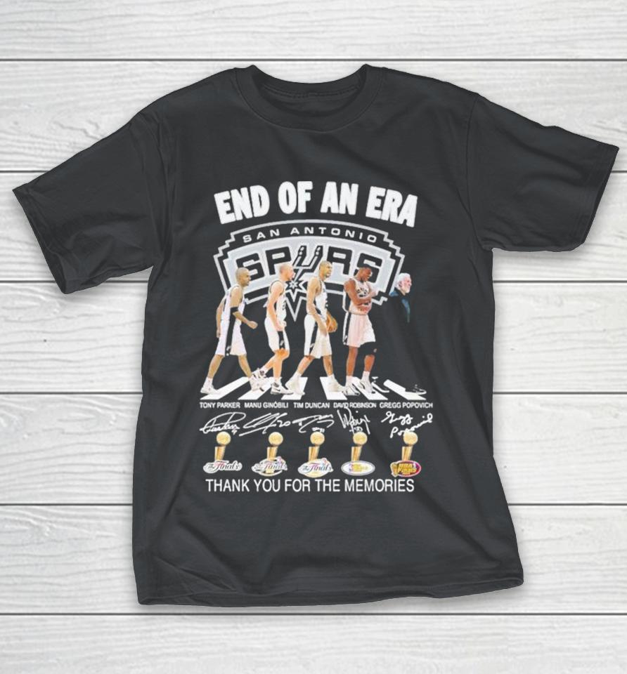 Official San Antonio Spurs End Of An Era Thank You For The Memories Signatures Road Abbey Shirts
