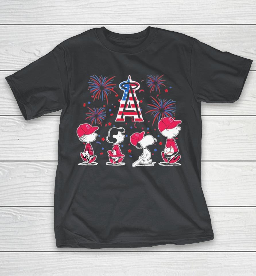 Official Snoopy And Friends The Peanuts Los Angeles Angels 4th Of July American Shirts
