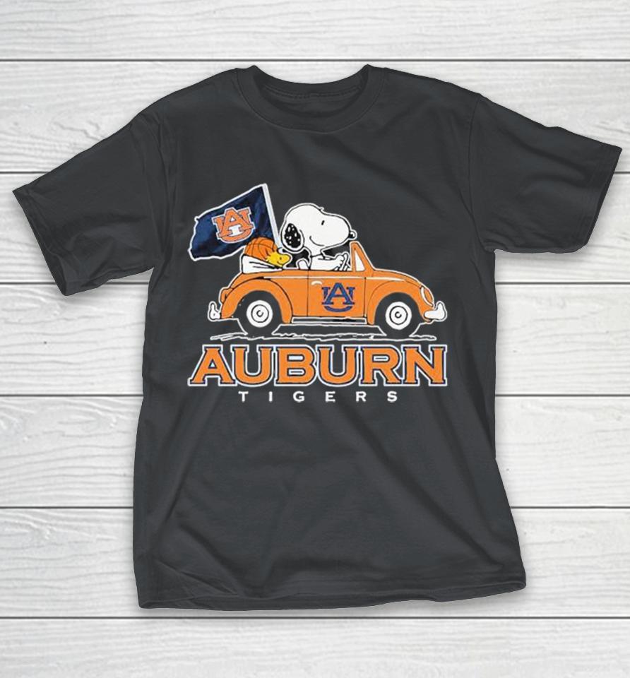 Official Snoopy And Woodstock Auburn Tigers Driving Car Shirts